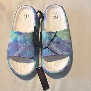 Woman NOBO Green and Purple Slides